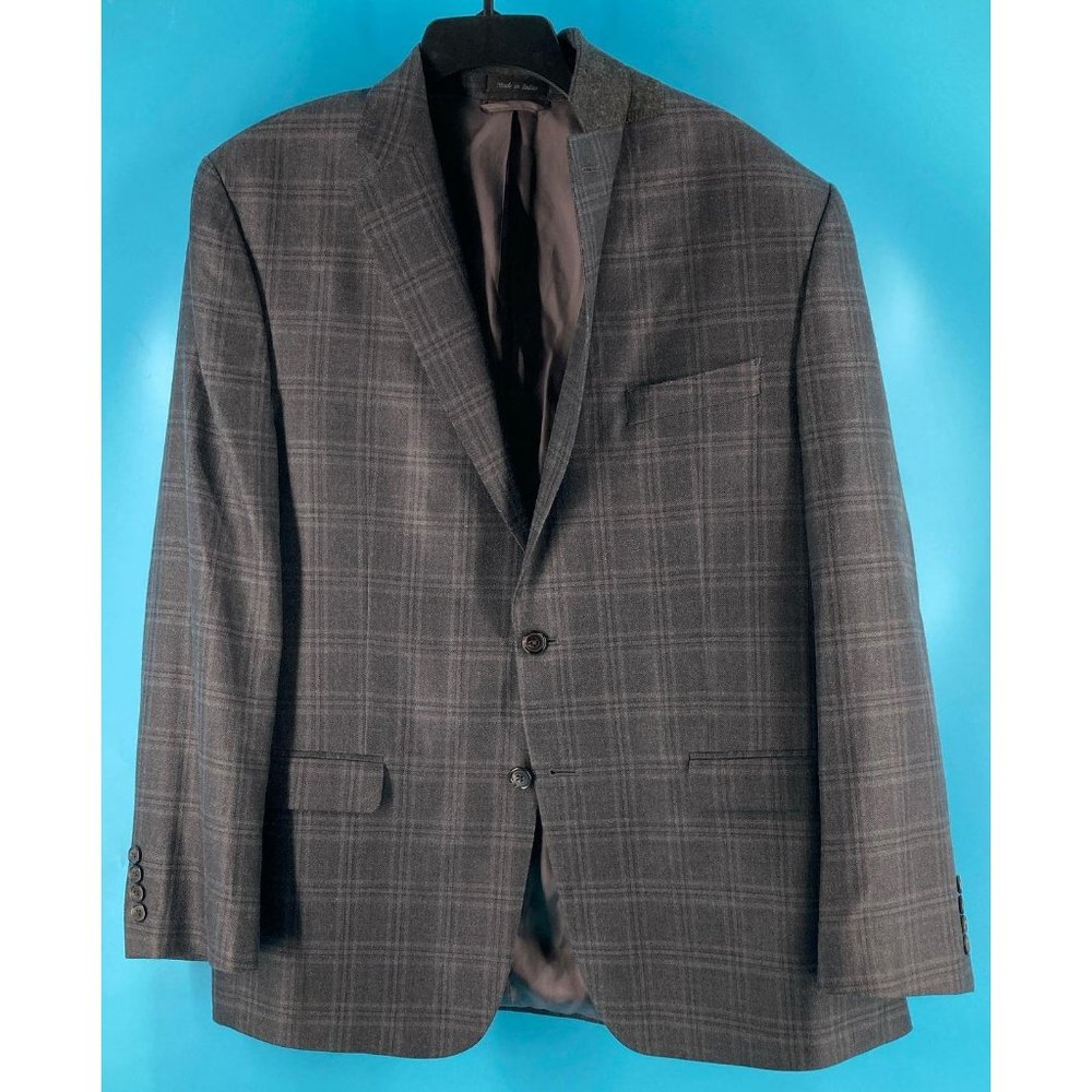 RALPH LAUREN 👀 SILK Wool Mens 2 Button Gray PLAID Sports Coat Blazer Jacket 43R